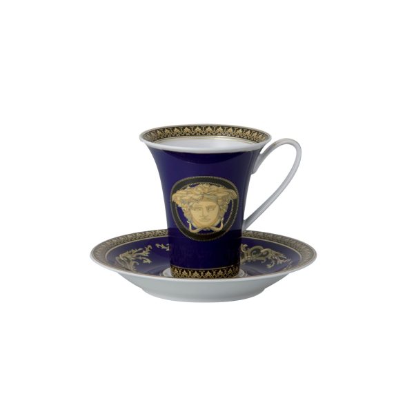Tall Medusa Blue coffee cup, Versace